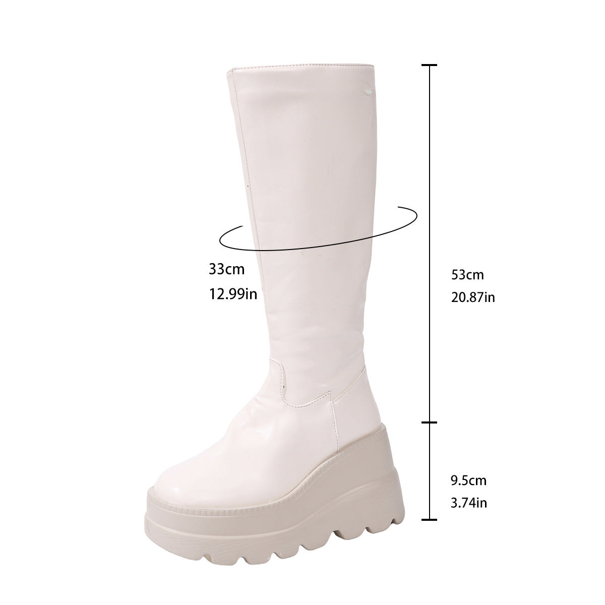 Cross-Border Export Wedge-Heeled Thick-Soled Mid-Calf Boots 2025 Autumn New Y2K Sexy Motorcycle Rider Boots over the Knee Boots