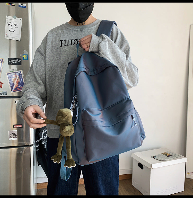 Large Backpack Universal Trendy Cool Backpack Men's Korean Style Simple Campus Computer Schoolbag College Students' Leisure Travel Bag