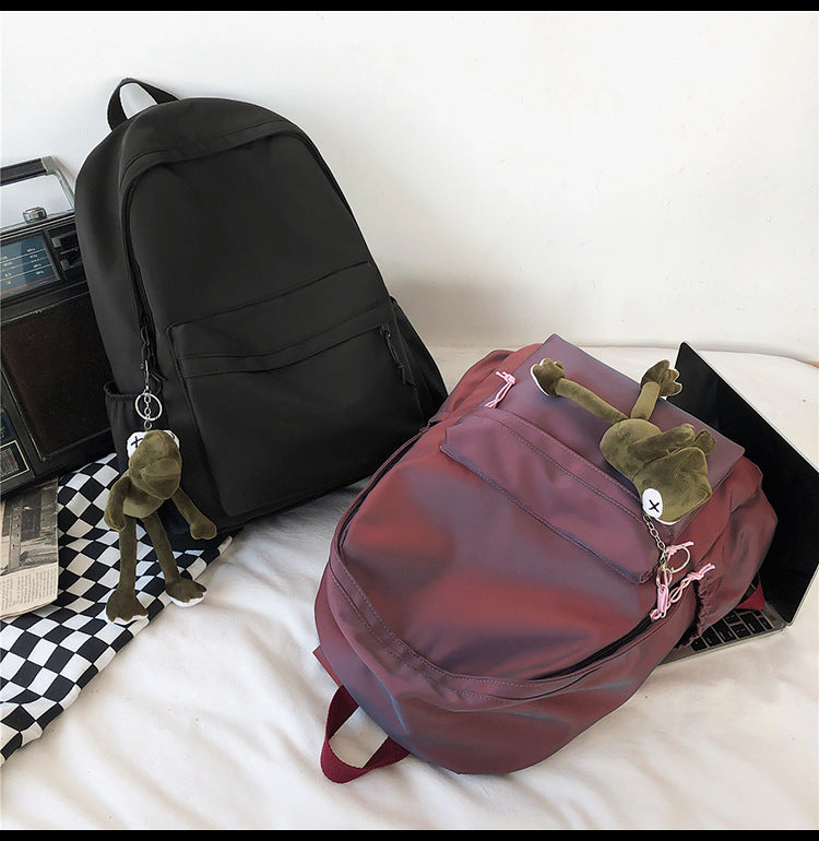 Large Backpack Universal Trendy Cool Backpack Men's Korean Style Simple Campus Computer Schoolbag College Students' Leisure Travel Bag