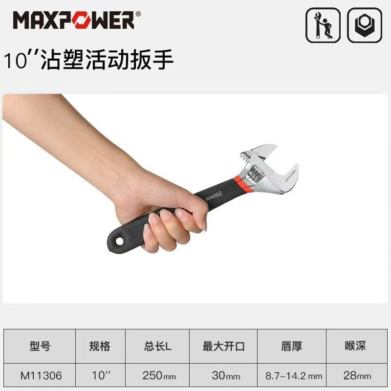 MAXPOWER dip plastic handle live wrench mini live wrench industrial grade chrome vanadium steel live wrench 4 inch 6 inch 8 inch 10