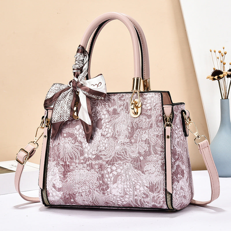 Bags for Women 2025 New Style Embroidered Printing Large Capacity Cross-Border Style Single Shoulder Crossbody Quality Women's Bag Foreign Trade
