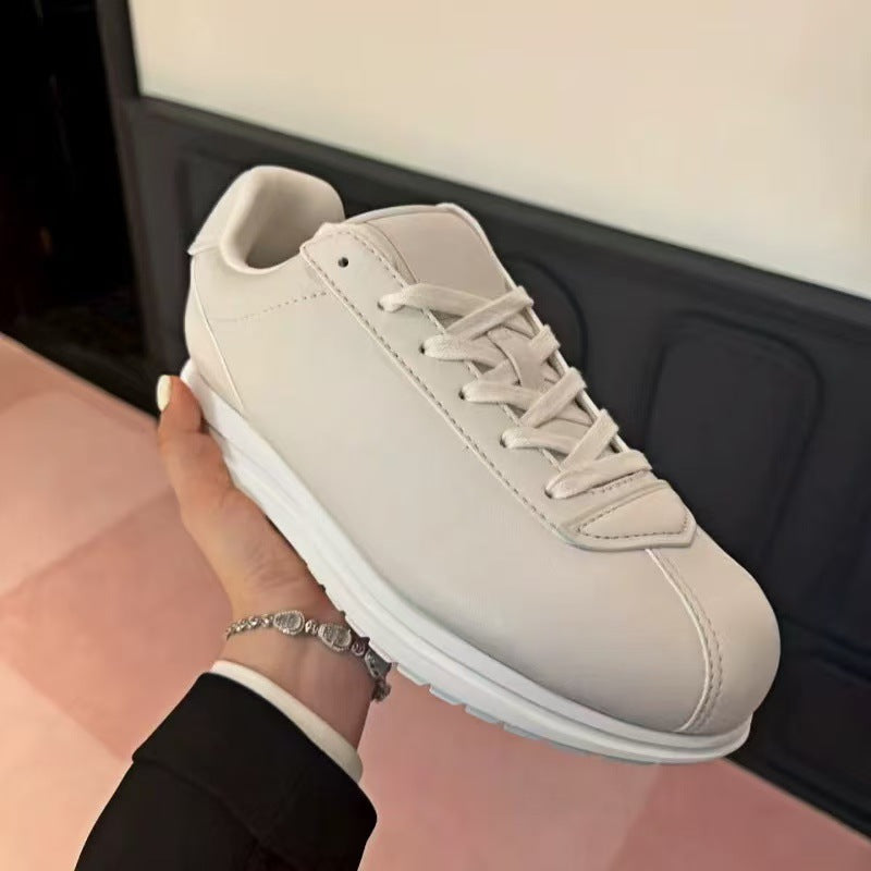 High Version 2025 Bread Shoes Genuine Leather Thick-Soled Forrest Gump Shoes Bullet Shoes Men and Women Same Style Couple Shoes Casual Sports Shoes