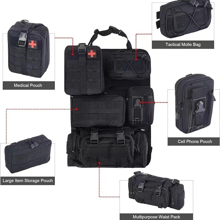 Cross-border car back seat tactical storage bag car multi-functional large-capacity combination storage suspension bag