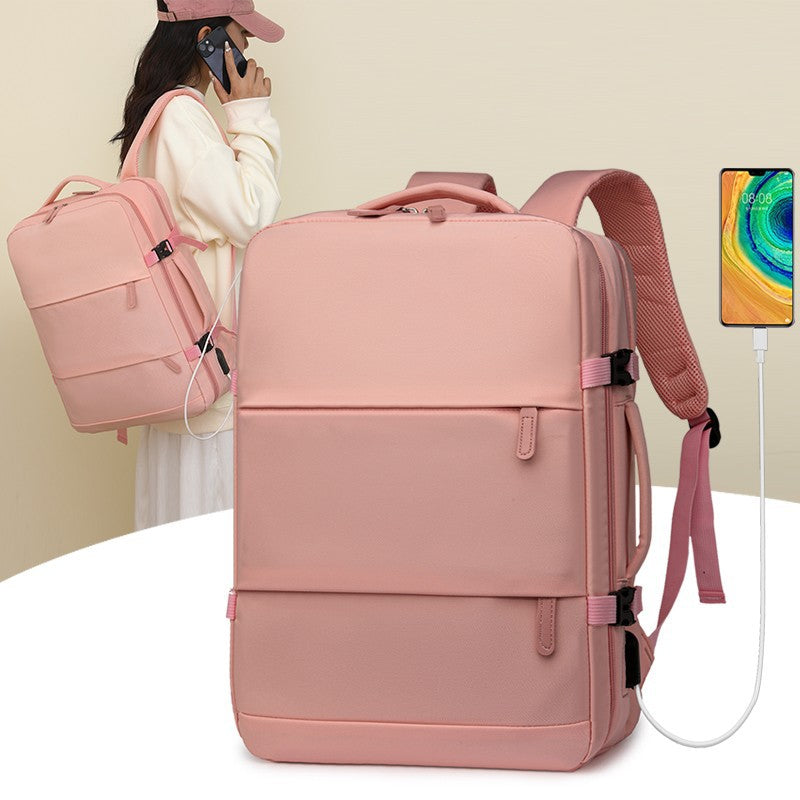 Backpack, Large-Capacity School Bag, College Girl's Computer Bag, Oxford Cloth Backpack, Multi-Functional Backpack