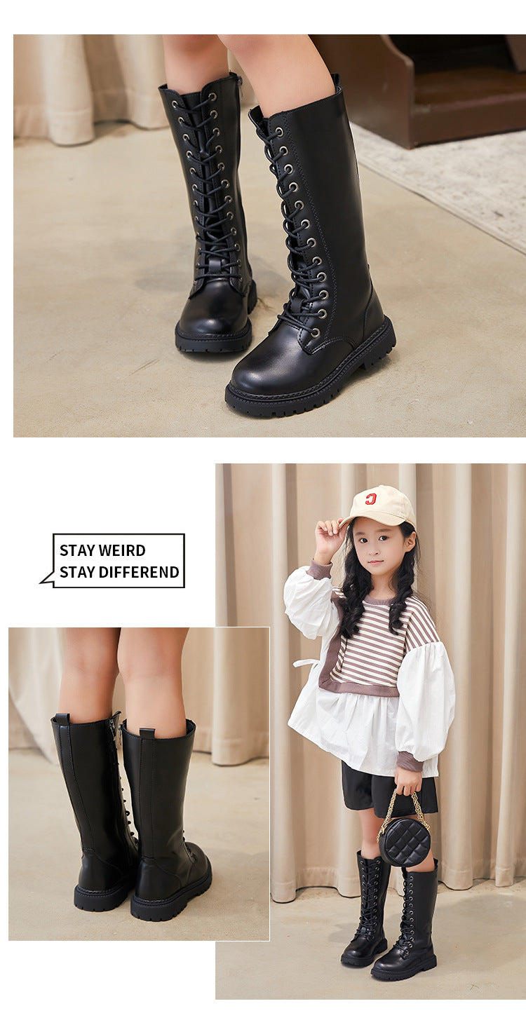 Girls' Boots, No More Than Knee-High, Autumn and Winter High Boots, Catwalk Performance Boots, Kidsren's Fashion Princess High Boots, Simple