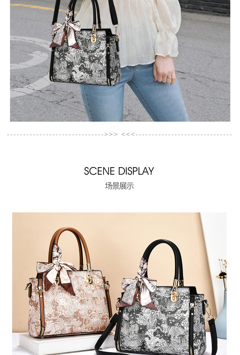 Bags for Women 2025 New Style Embroidered Printing Large Capacity Cross-Border Style Single Shoulder Crossbody Quality Women's Bag Foreign Trade