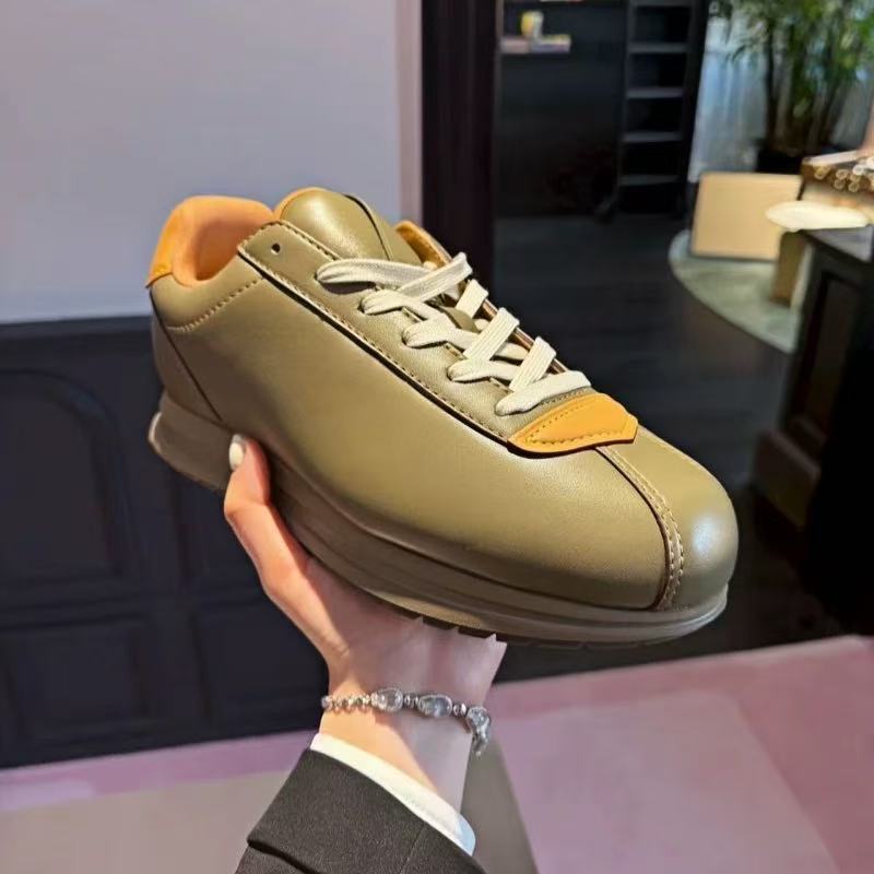 High Version 2025 Bread Shoes Genuine Leather Thick-Soled Forrest Gump Shoes Bullet Shoes Men and Women Same Style Couple Shoes Casual Sports Shoes