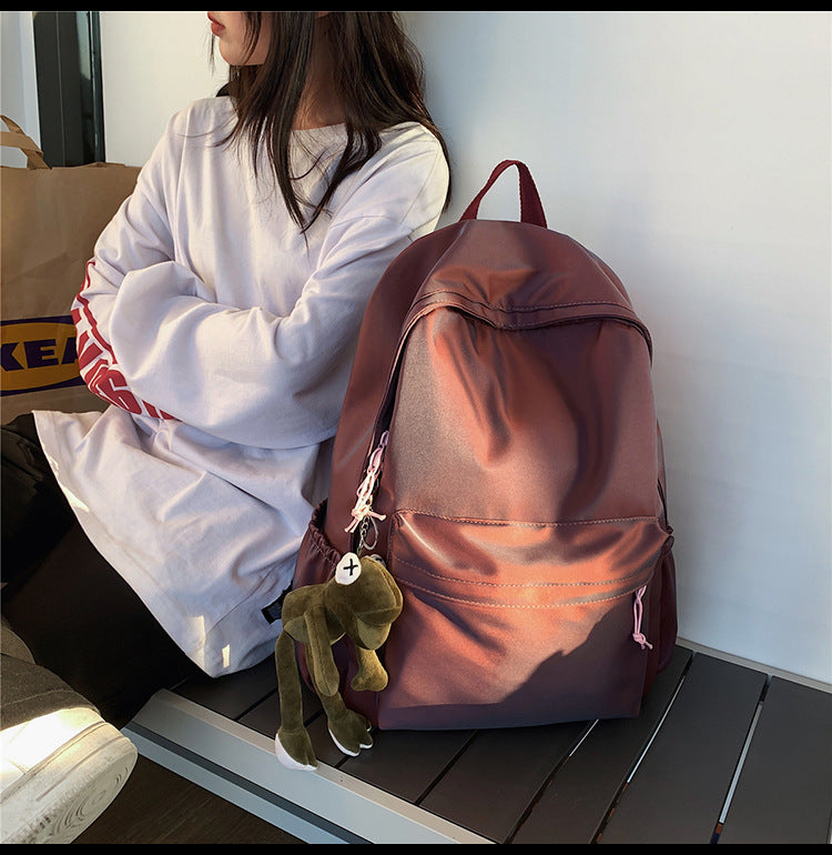 Large Backpack Universal Trendy Cool Backpack Men's Korean Style Simple Campus Computer Schoolbag College Students' Leisure Travel Bag