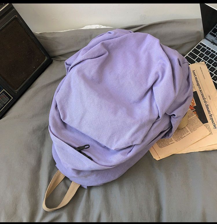 Durable Canvas Schoolbag Women's New Large-Capacity College Student Simple Junior High School Retro Backpack Backpack Travel Harajuku