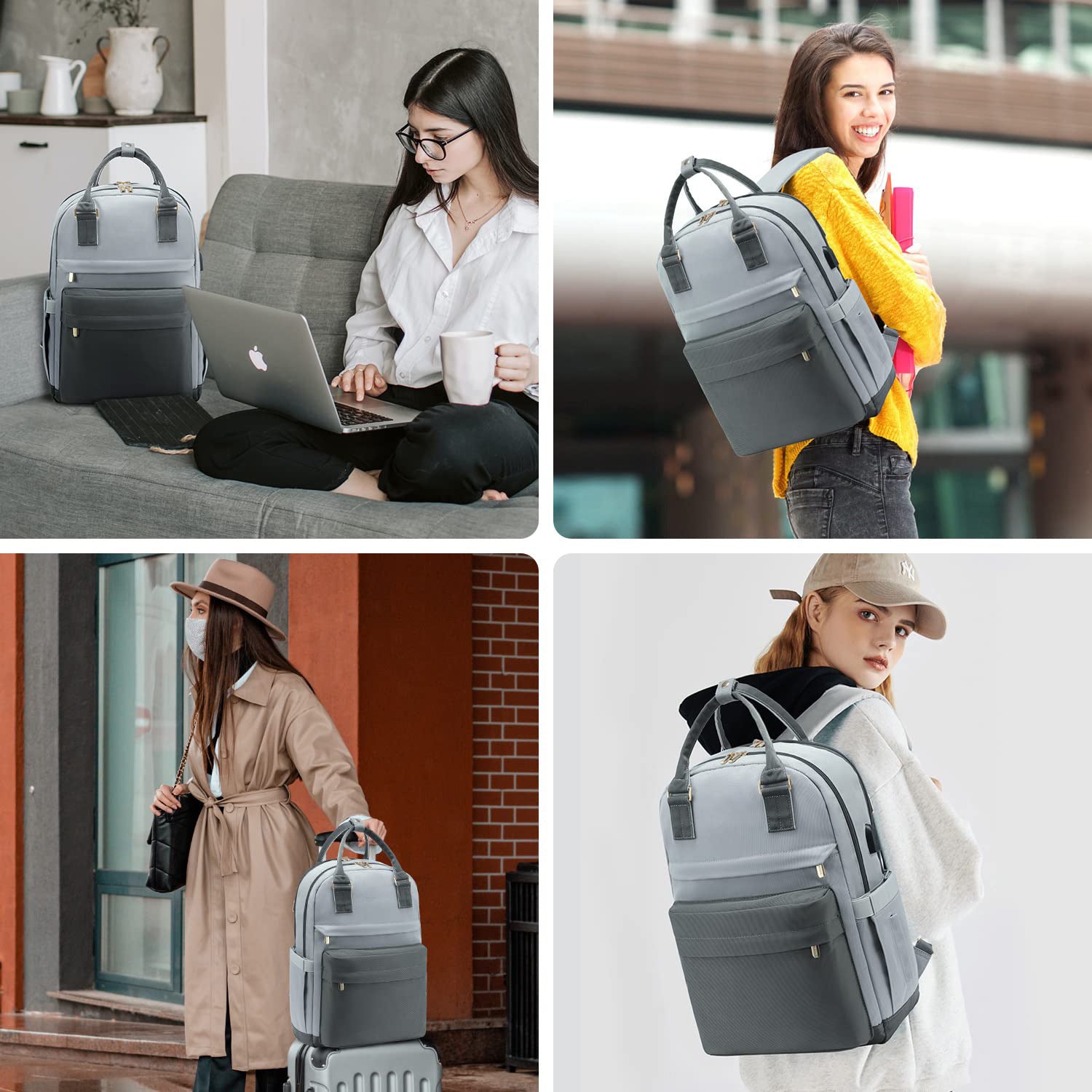 2024 New Cross-Border Girls Backpack Fashion Large Capacity Laptop Bag Portable Travel Backpack School Bag