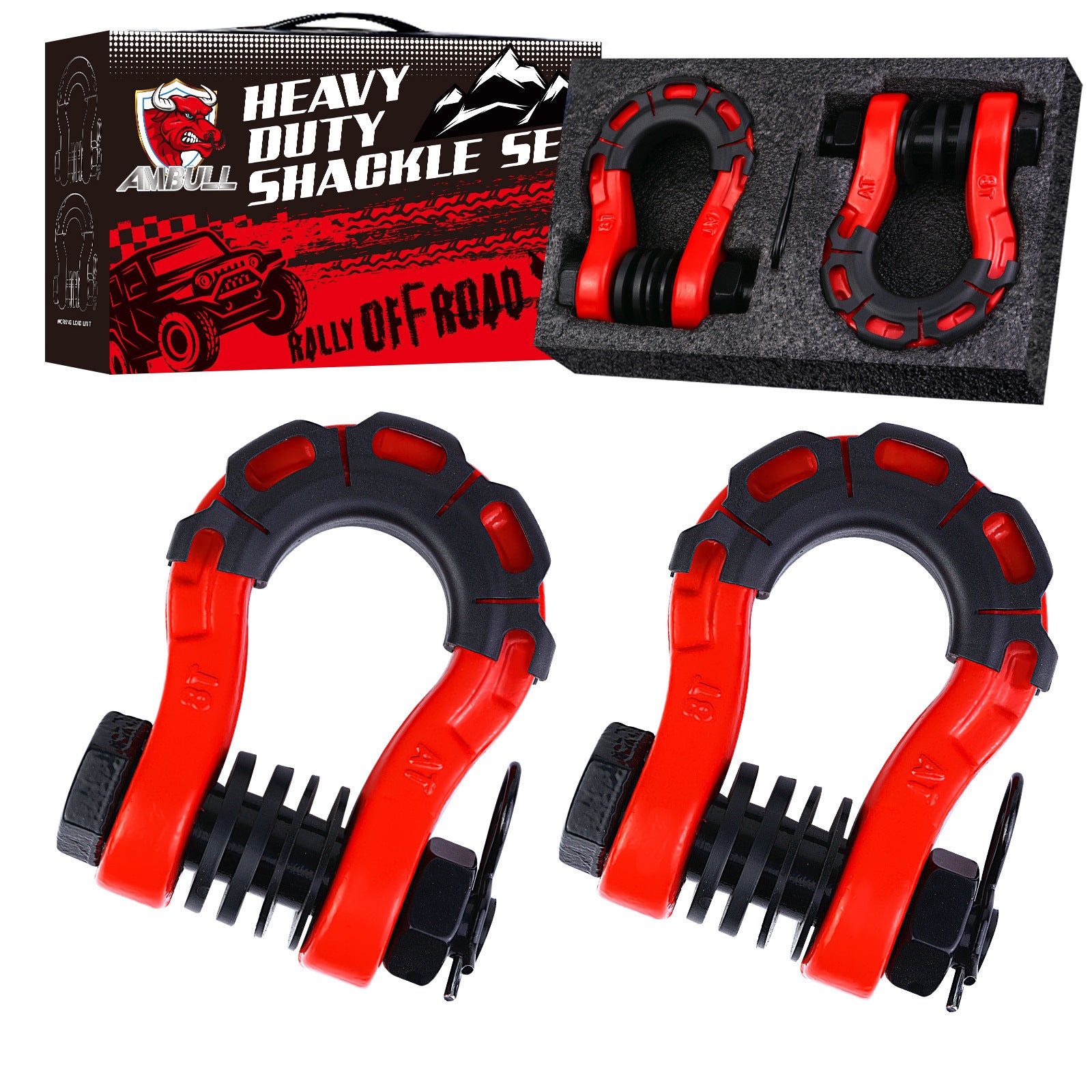 Factory direct cross-border hot-selling modified car accessories off-road vehicle trailer hook large 3/4 bow shackle 8 tons