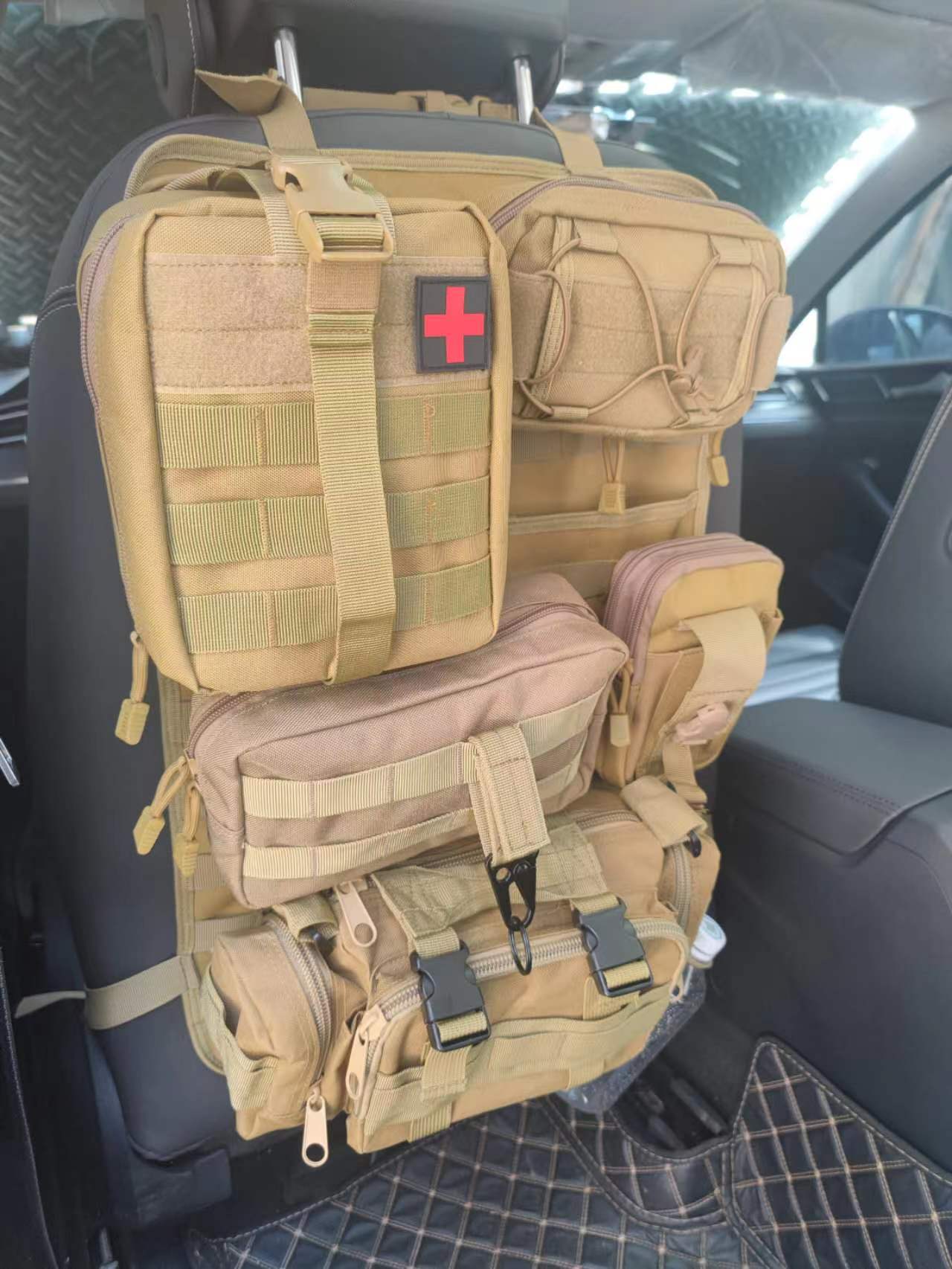 Cross-border car back seat tactical storage bag car multi-functional large-capacity combination storage suspension bag