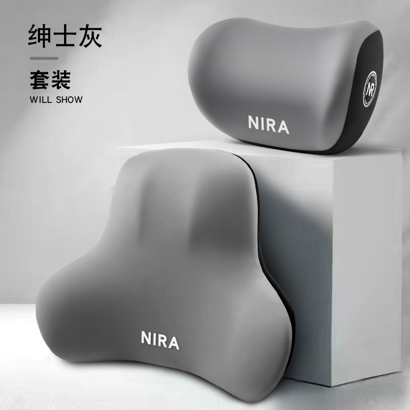 Car Neck Pillow, Headrest, Car Memory Foam Lumbar Support, Enlarged and Thickened Lumbar Support, Seat Lumbar Back Cushion, Pillow Set