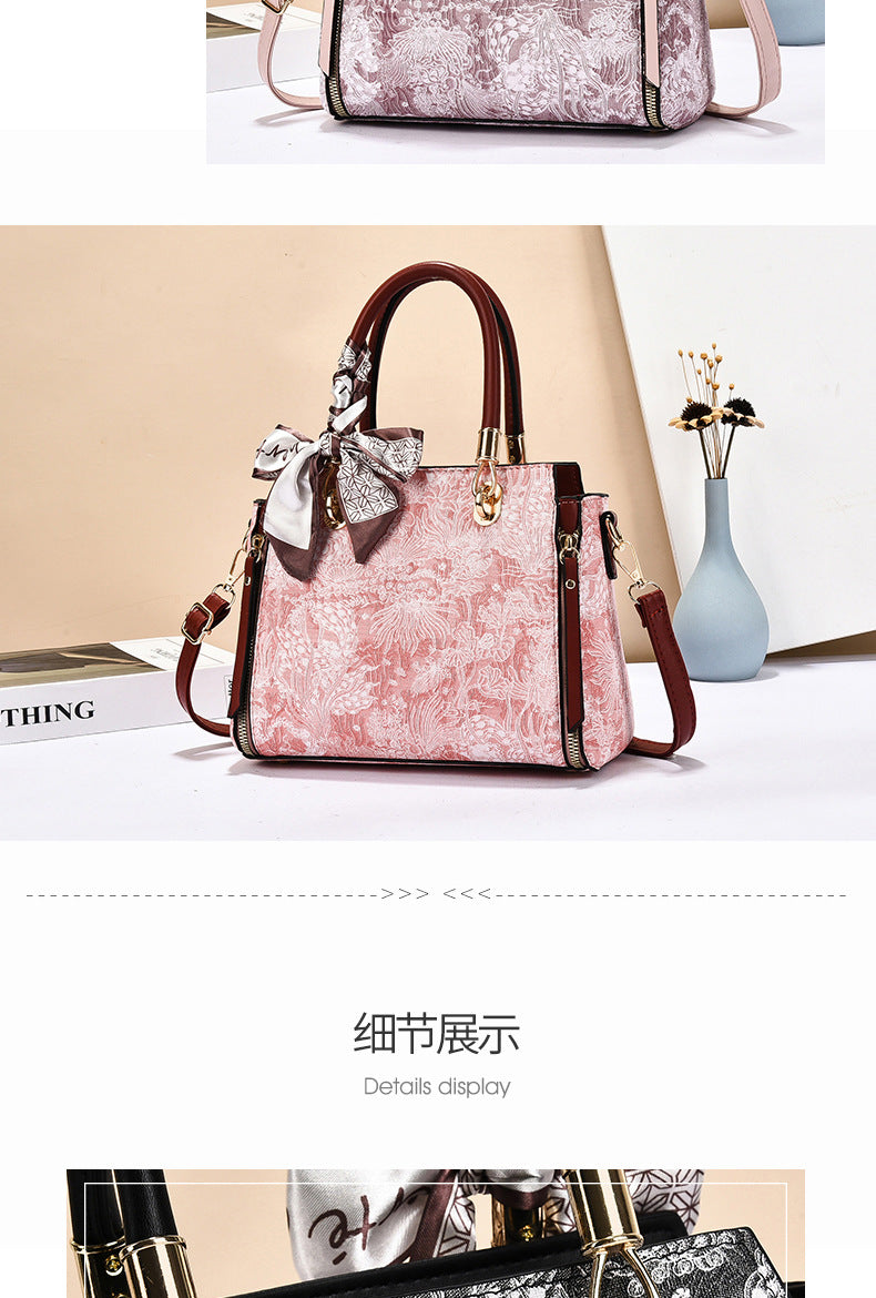 Bags for Women 2025 New Style Embroidered Printing Large Capacity Cross-Border Style Single Shoulder Crossbody Quality Women's Bag Foreign Trade