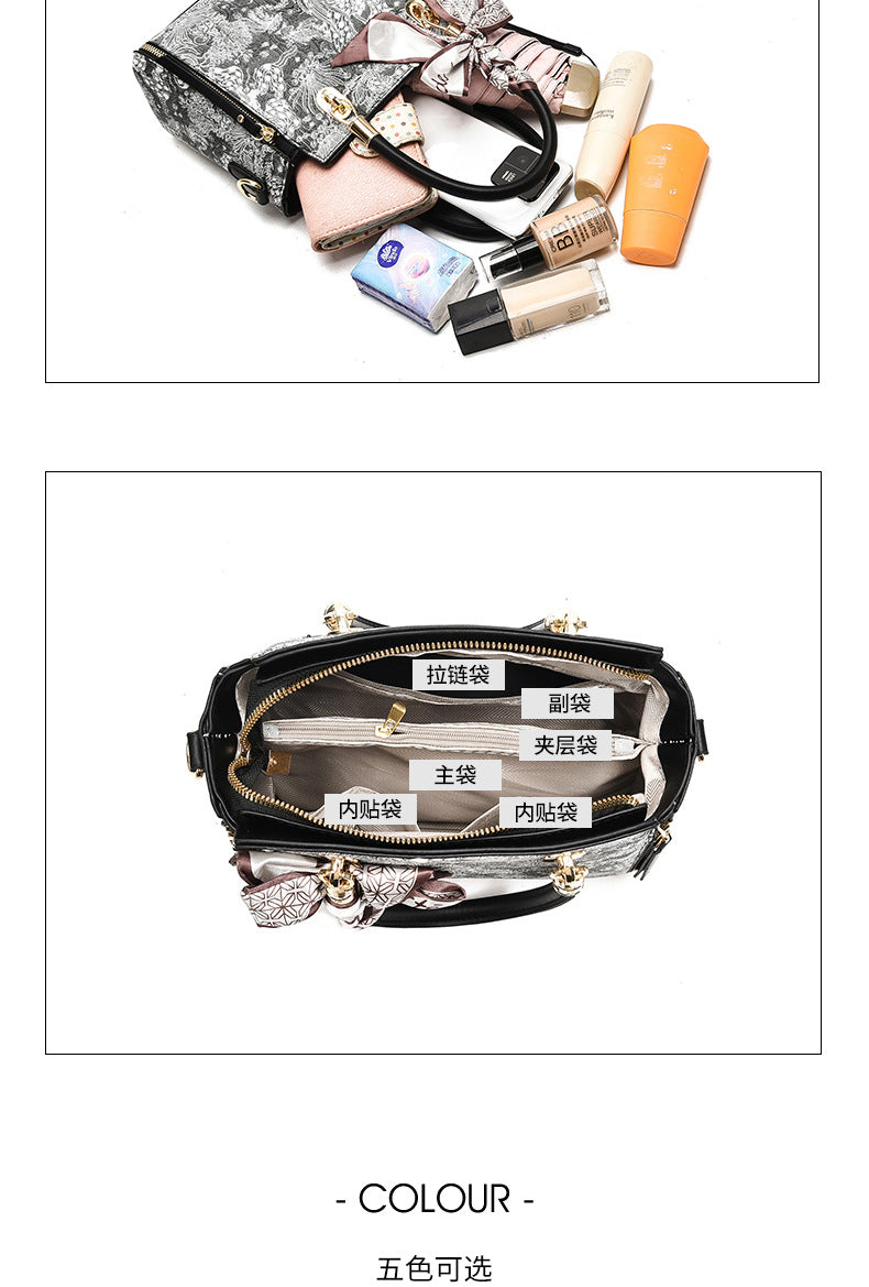 Bags for Women 2025 New Style Embroidered Printing Large Capacity Cross-Border Style Single Shoulder Crossbody Quality Women's Bag Foreign Trade