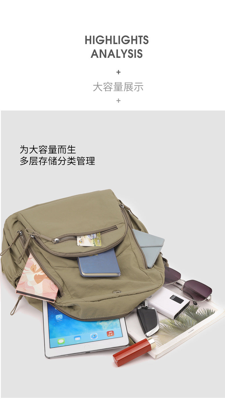 Lightweight Water-Repellent Nylon Cloth Large-Capacity Puff Series Simple Commuter Cross-Border Women's Backpack Casual and Fashionable