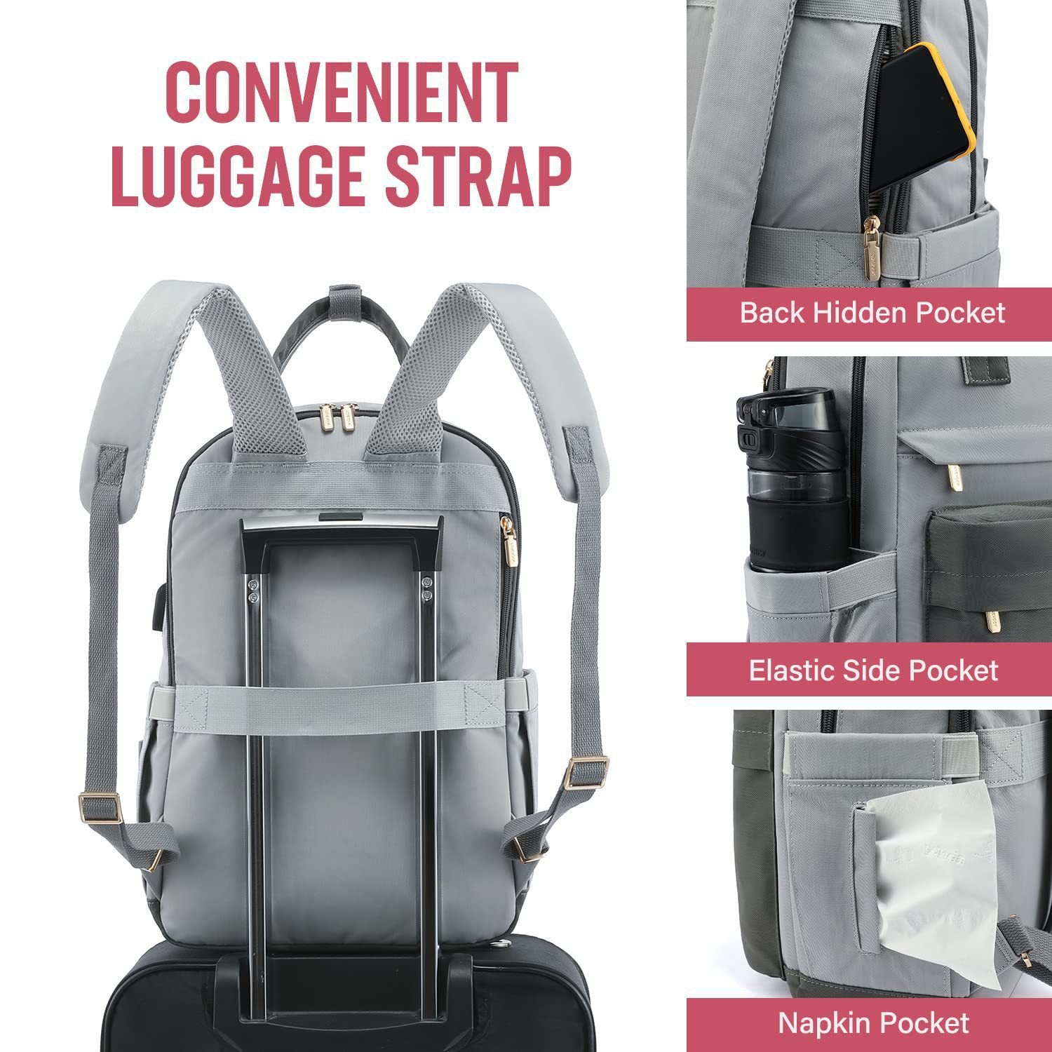 2024 New Cross-Border Girls Backpack Fashion Large Capacity Laptop Bag Portable Travel Backpack School Bag