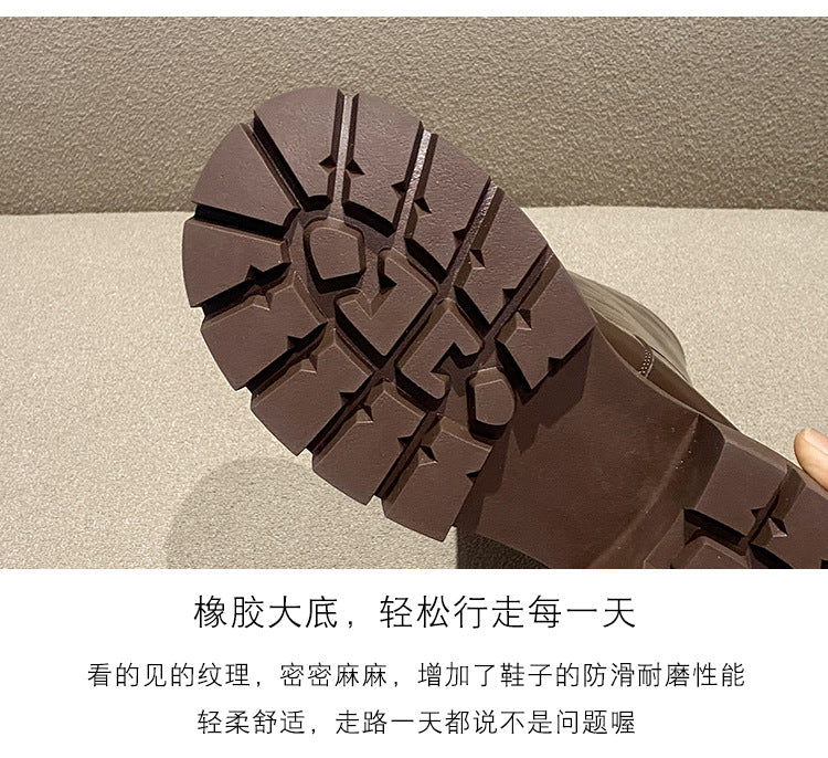 Women's Long Boots 2026 Autumn and Winter New Style Versatile Thick-Soled Chunky Heel Over-The-Knee Belt Buckle Height-Increasing Long Boots