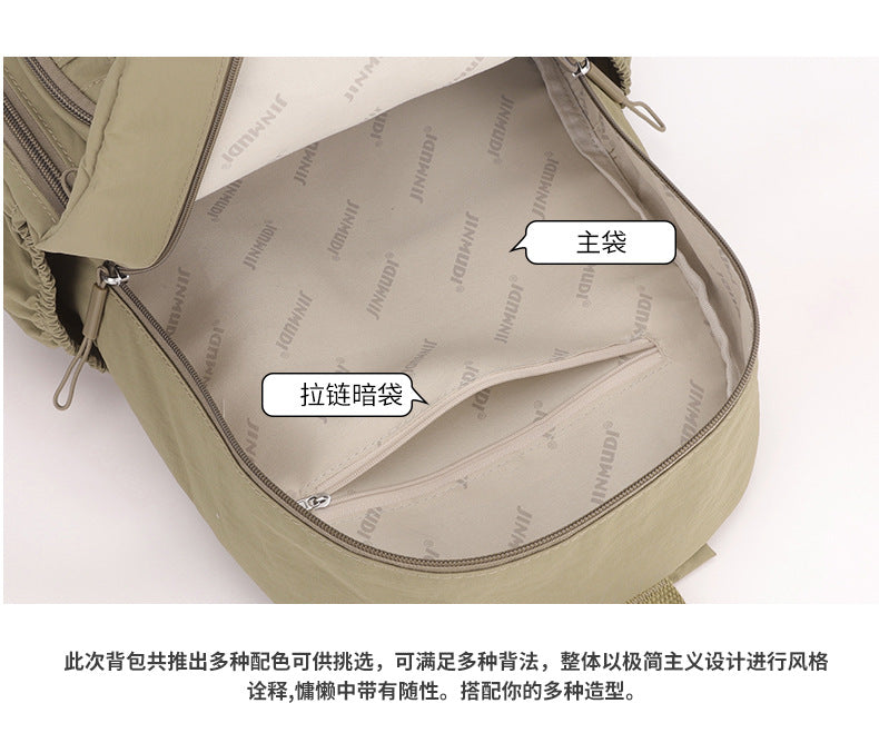 Lightweight Water-Repellent Nylon Cloth Large-Capacity Puff Series Simple Commuter Cross-Border Women's Backpack Casual and Fashionable