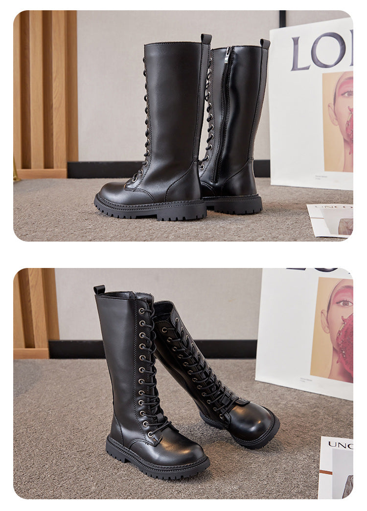 Girls' Boots, No More Than Knee-High, Autumn and Winter High Boots, Catwalk Performance Boots, Kidsren's Fashion Princess High Boots, Simple
