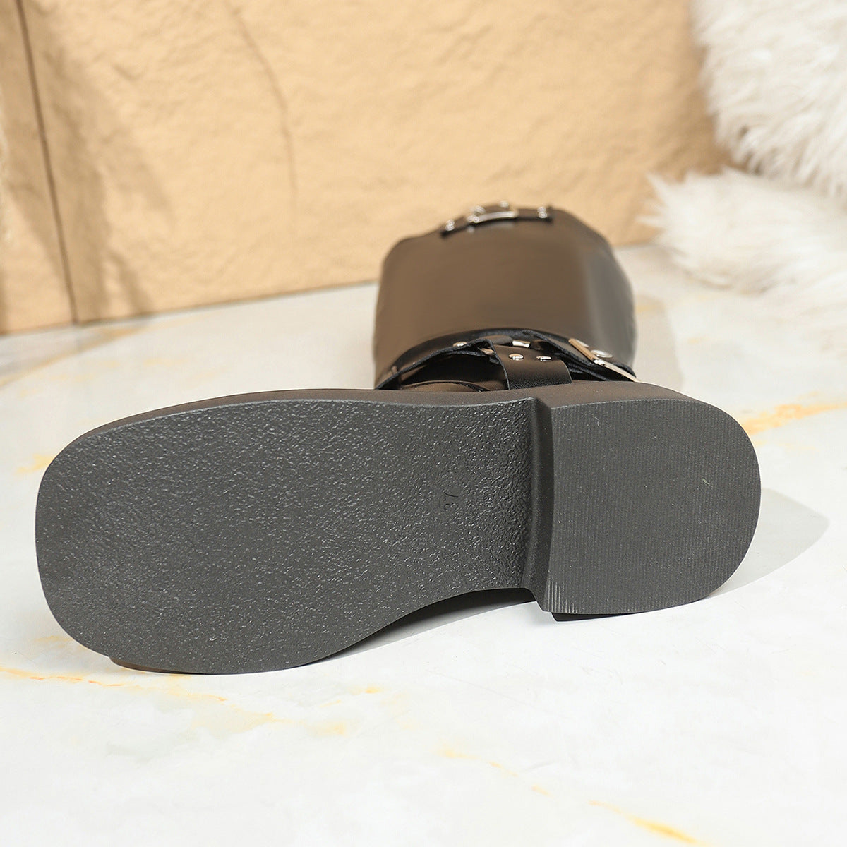 New British Autumn and Winter Chimney Women's Boots Thick High-Heeled Knight Boots Amazon Foreign Trade Style Temperament Commuting