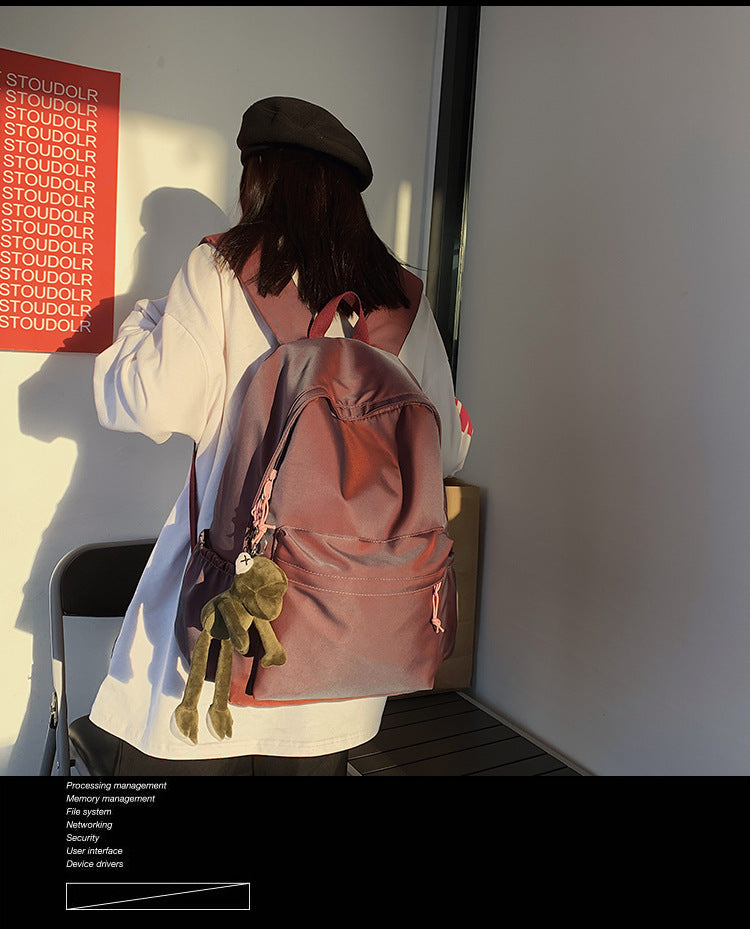 Large Backpack Universal Trendy Cool Backpack Men's Korean Style Simple Campus Computer Schoolbag College Students' Leisure Travel Bag