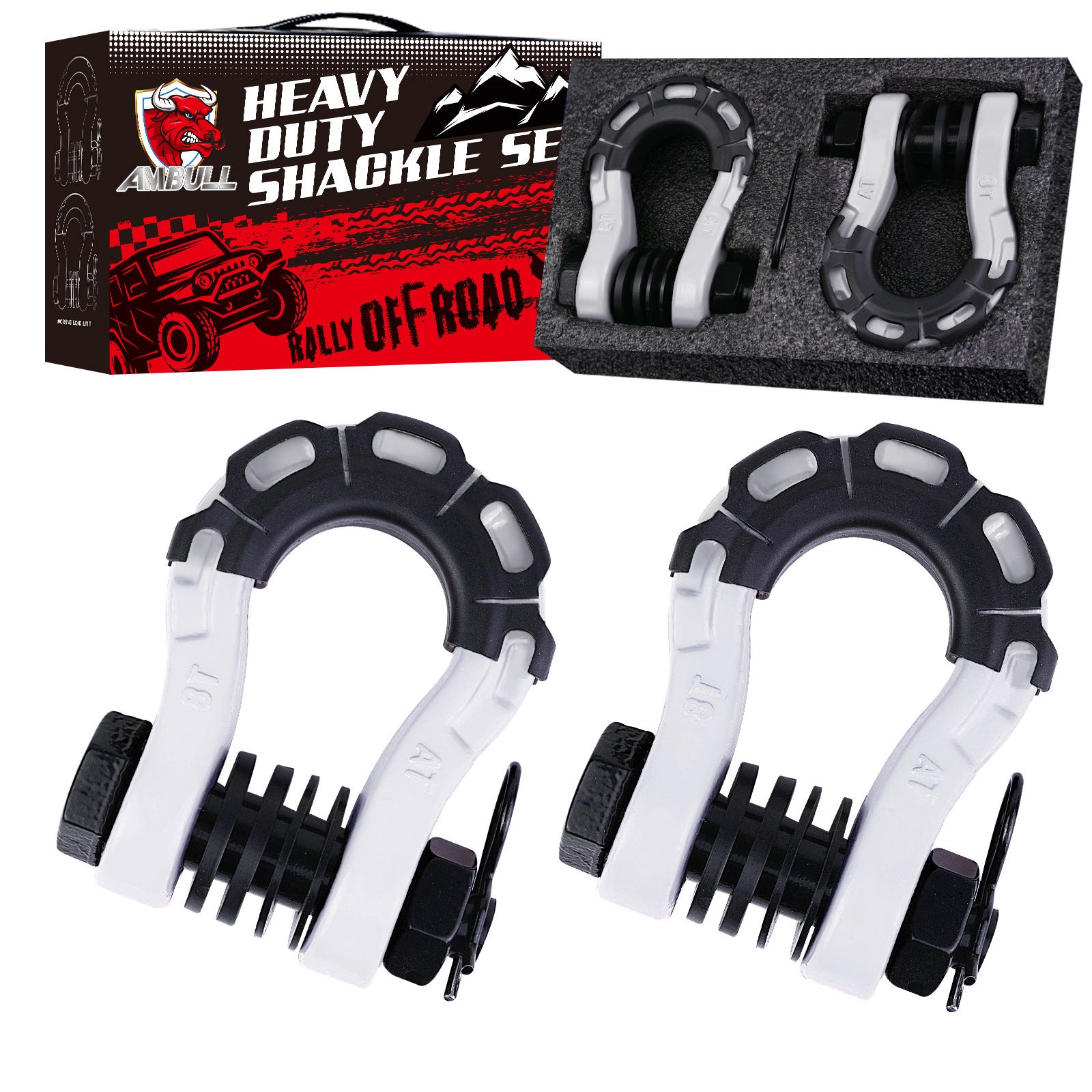 Factory direct cross-border hot-selling modified car accessories off-road vehicle trailer hook large 3/4 bow shackle 8 tons