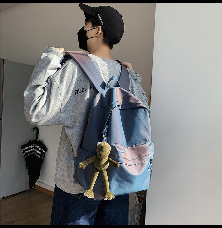 Large Backpack Universal Trendy Cool Backpack Men's Korean Style Simple Campus Computer Schoolbag College Students' Leisure Travel Bag