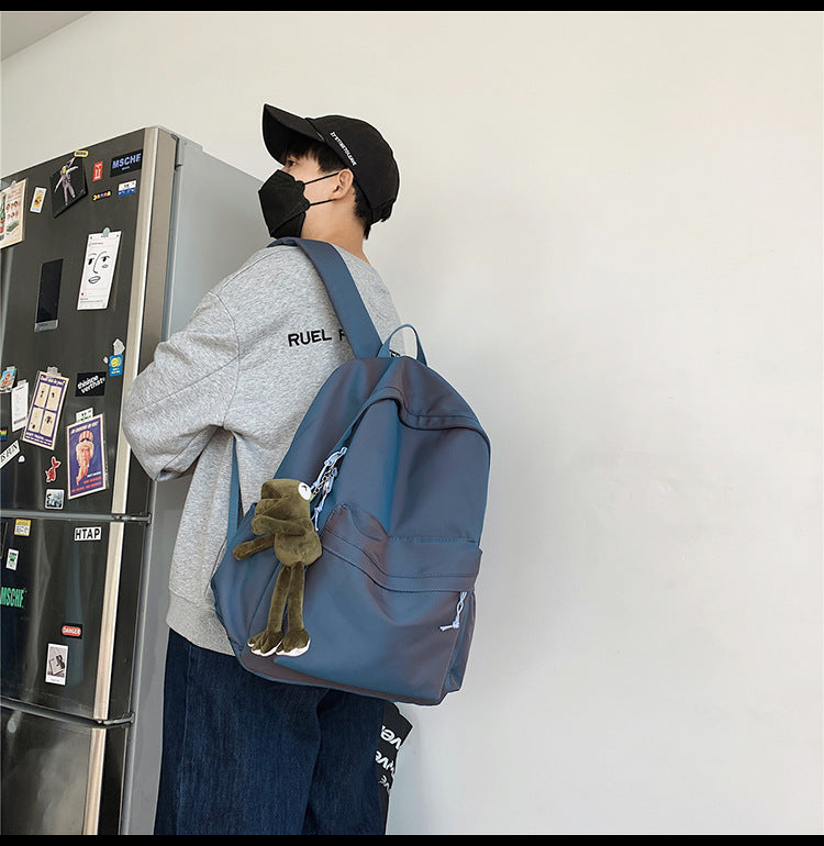 Large Backpack Universal Trendy Cool Backpack Men's Korean Style Simple Campus Computer Schoolbag College Students' Leisure Travel Bag