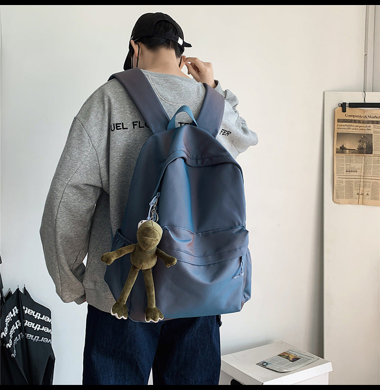 Large Backpack Universal Trendy Cool Backpack Men's Korean Style Simple Campus Computer Schoolbag College Students' Leisure Travel Bag