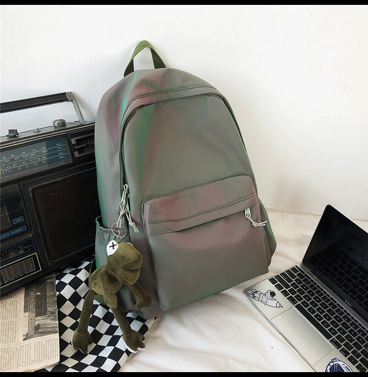 Large Backpack Universal Trendy Cool Backpack Men's Korean Style Simple Campus Computer Schoolbag College Students' Leisure Travel Bag