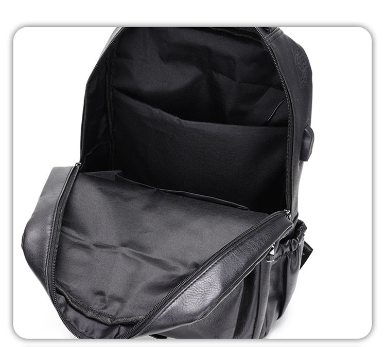 Fashion Versatile Retro Men's Backpack Cross-Border New Pu Casual Backpack Large Capacity Multifunctional Travel Backpack