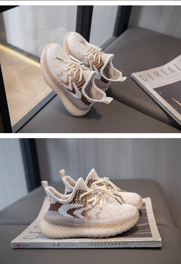 Children's Coconut Shoes 2025 Autumn Styles Boys Sneakers Breathable Mesh Shoes Fly Weaving Girls Casual Shoes Soft Sole baby