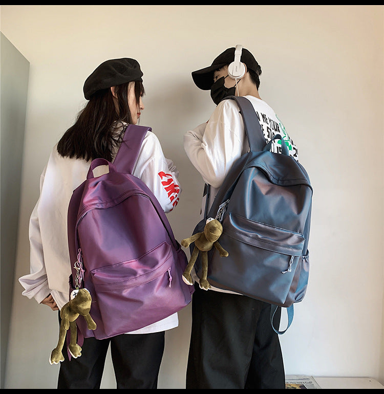 Large Backpack Universal Trendy Cool Backpack Men's Korean Style Simple Campus Computer Schoolbag College Students' Leisure Travel Bag