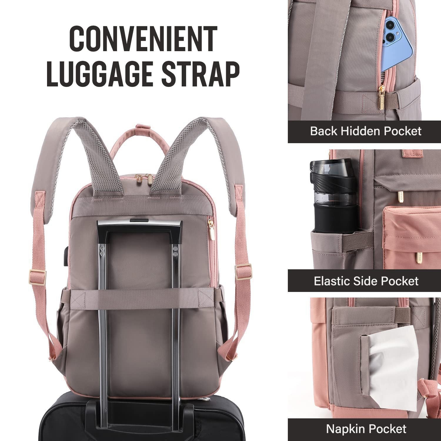 2024 New Cross-Border Girls Backpack Fashion Large Capacity Laptop Bag Portable Travel Backpack School Bag