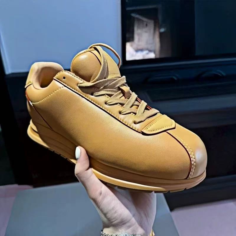 High Version 2025 Bread Shoes Genuine Leather Thick-Soled Forrest Gump Shoes Bullet Shoes Men and Women Same Style Couple Shoes Casual Sports Shoes