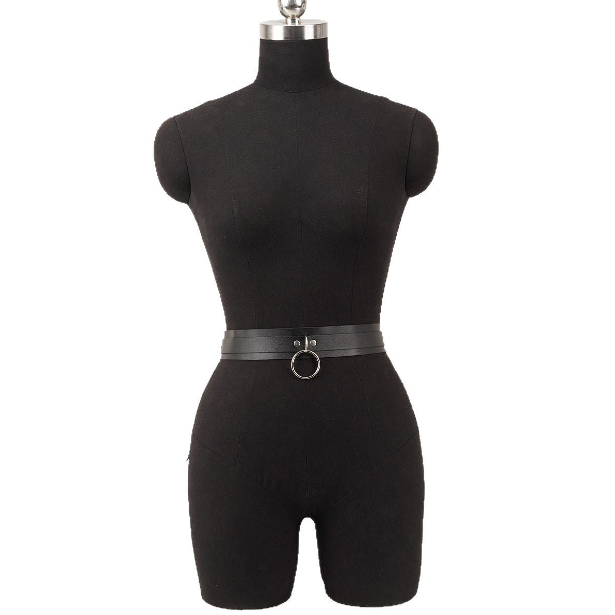 Amazon Europe and the United States hot new leather waist chain sexy round buckle all-match belt fashion clothing stage accessories women