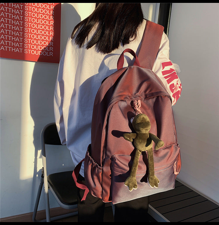 Large Backpack Universal Trendy Cool Backpack Men's Korean Style Simple Campus Computer Schoolbag College Students' Leisure Travel Bag