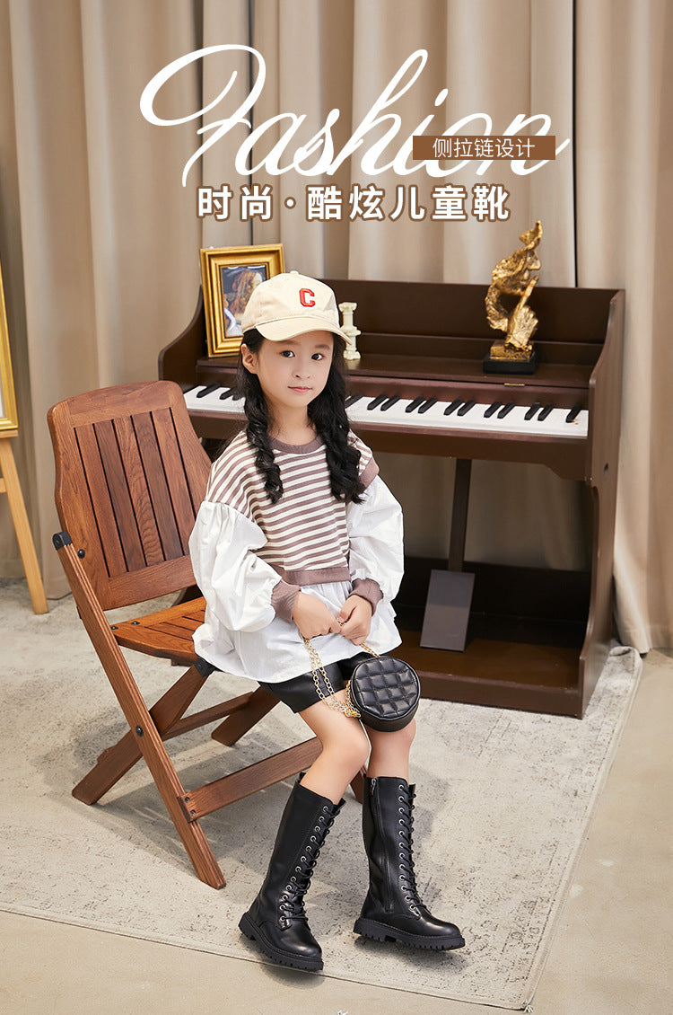 Girls' Boots, No More Than Knee-High, Autumn and Winter High Boots, Catwalk Performance Boots, Kidsren's Fashion Princess High Boots, Simple