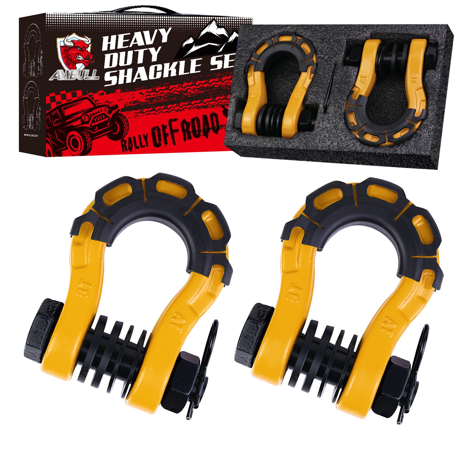 Factory direct cross-border hot-selling modified car accessories off-road vehicle trailer hook large 3/4 bow shackle 8 tons