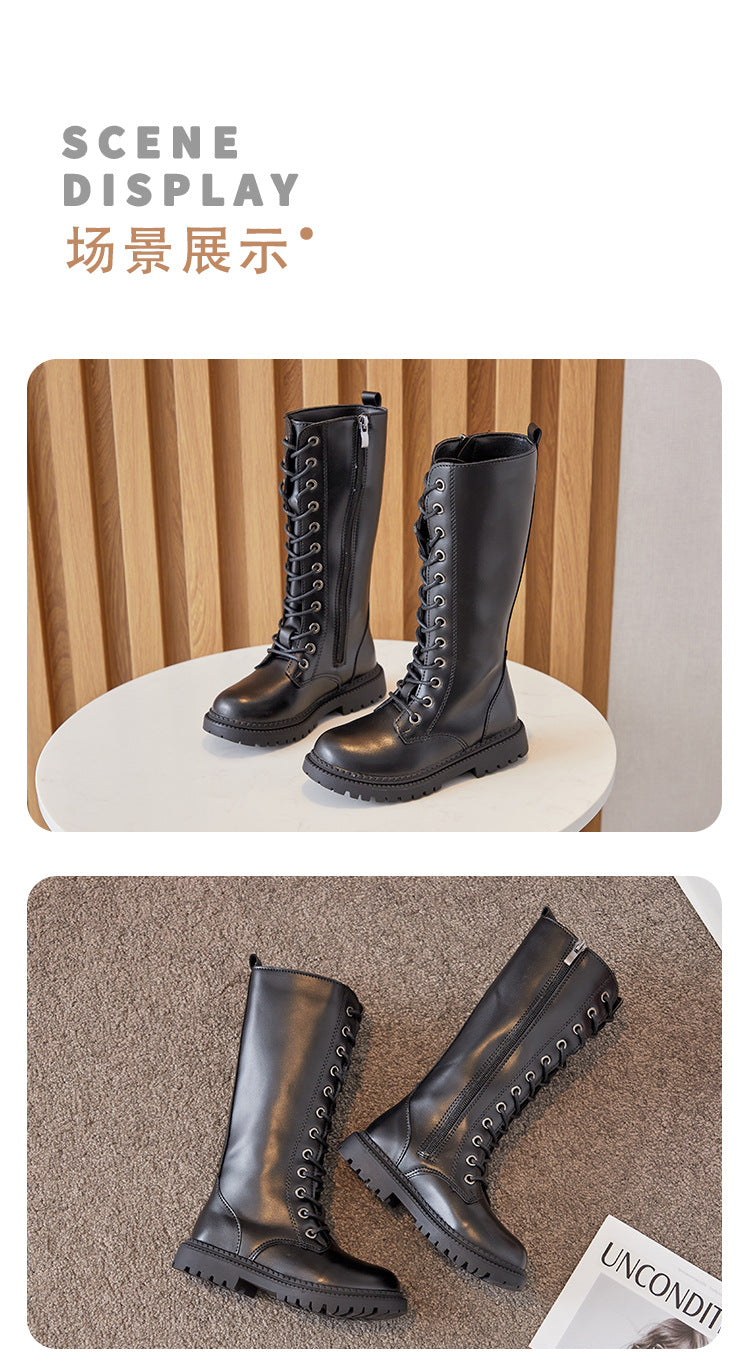 Girls' Boots, No More Than Knee-High, Autumn and Winter High Boots, Catwalk Performance Boots, Kidsren's Fashion Princess High Boots, Simple
