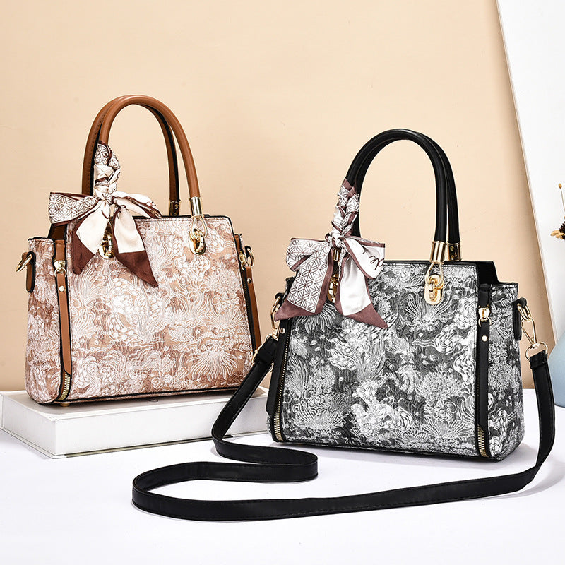 Bags for Women 2025 New Style Embroidered Printing Large Capacity Cross-Border Style Single Shoulder Crossbody Quality Women's Bag Foreign Trade