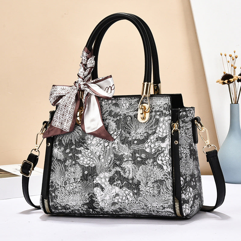 Bags for Women 2025 New Style Embroidered Printing Large Capacity Cross-Border Style Single Shoulder Crossbody Quality Women's Bag Foreign Trade