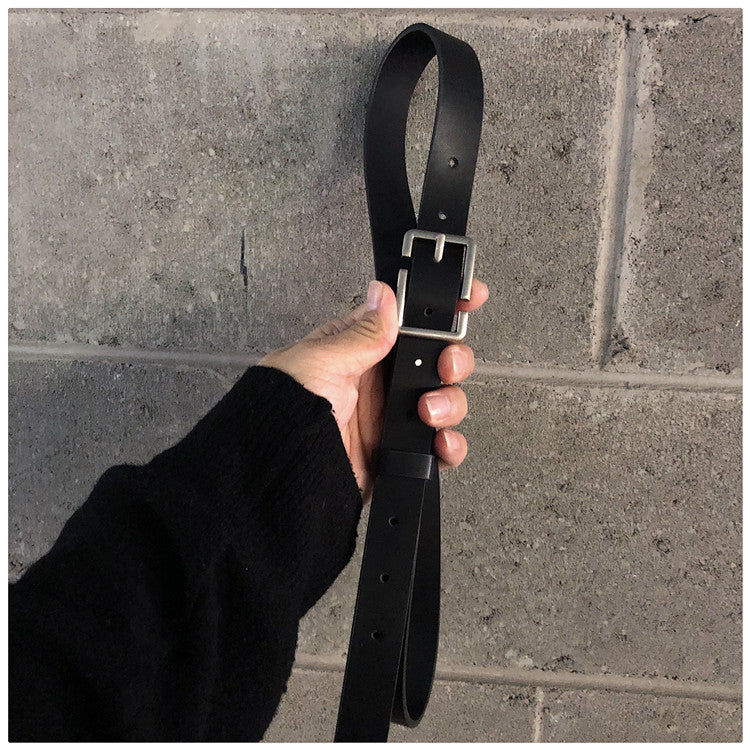 Internet Popular Casual Trousers Thin Belt Men's Korean Style Young Men's PU Leather Small Belt ns Style All-match Belt Decoration