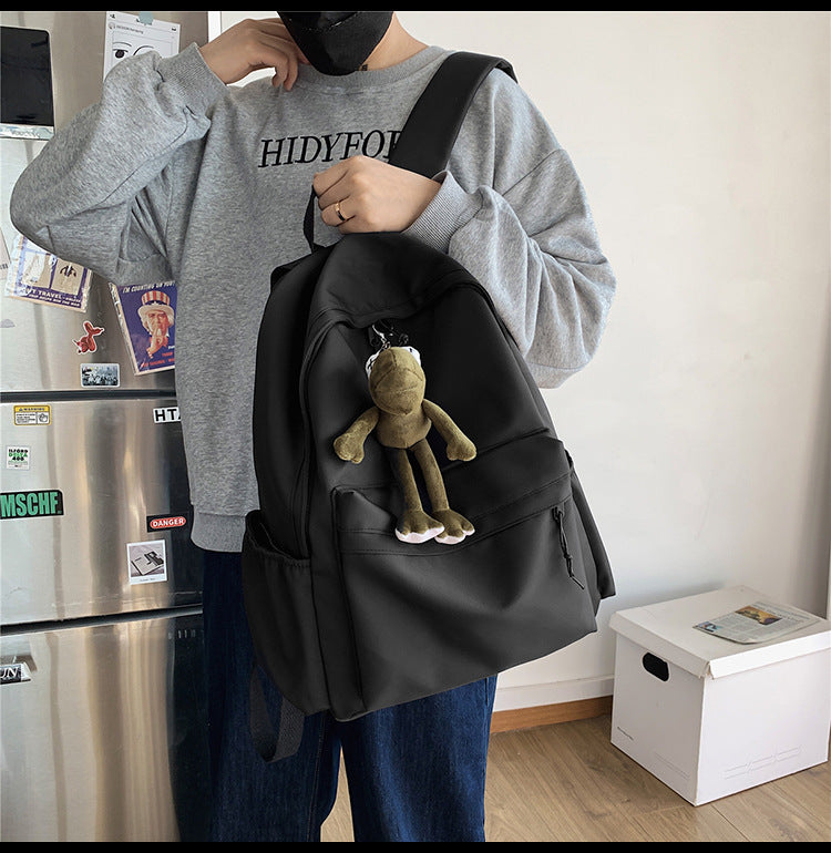 Large Backpack Universal Trendy Cool Backpack Men's Korean Style Simple Campus Computer Schoolbag College Students' Leisure Travel Bag
