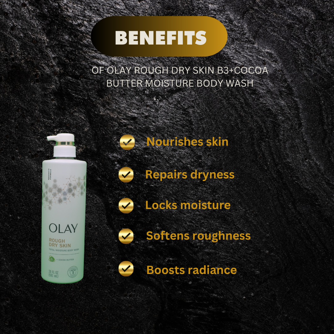 Olay Rough Dry Skin B3 Cocoa Butter Moisture Body Wash 20Fl  - Premium Beauty Product