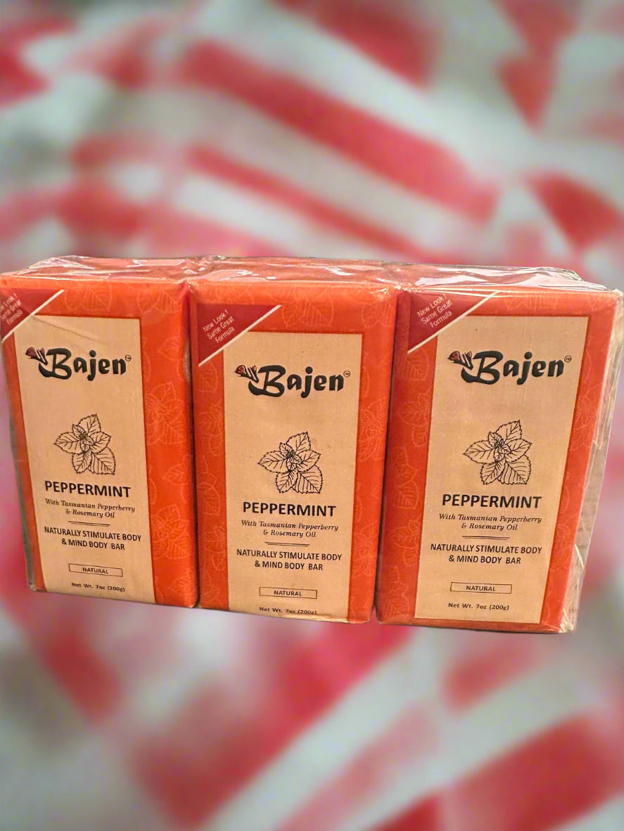 Bajen PEPPERMINT Bar Soap 7 Oz ( pack of 6 ) - Premium Beauty Product