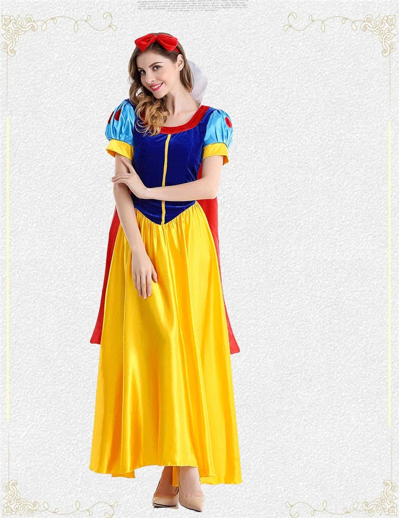 Cartoon Princess Snow White Halloween Party Costume Adult Cosplay Plus Size Dress Princess Dress Women Adult Clothing