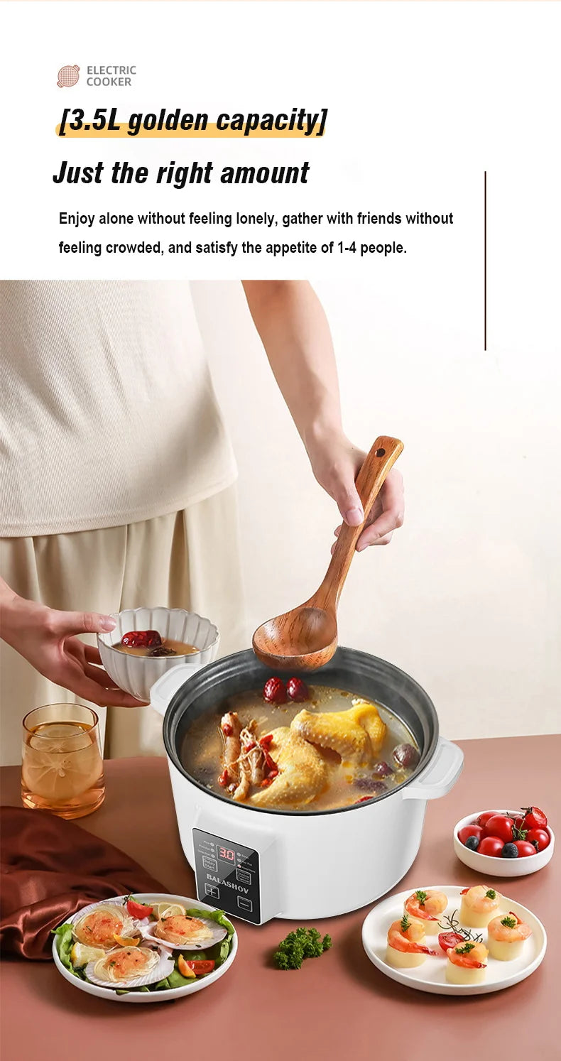 220V Electric Cooker Non-stick Cooking 3.5L Hot Pot Multifunction Electric Cooker Smart Rice Pot For Home Electric Hot Pot