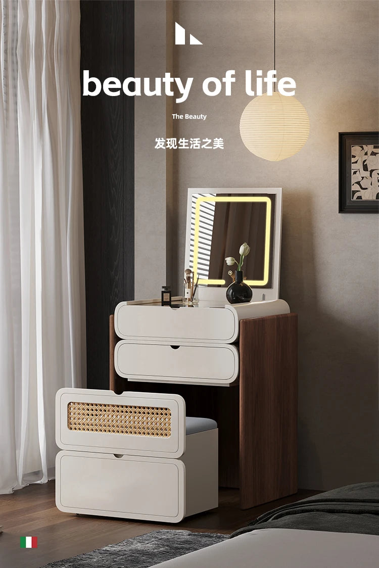 Dressing Table Bedroom Minimalist Design New Mini Bedside Table Storage Elegant Stylish Coiffeuse Maquillage Meuble Furniture